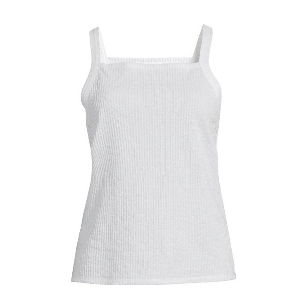Time and Tru Women's Square Necked Tank Top Vivid White Size Large 12-14 - Picture 2 of 5